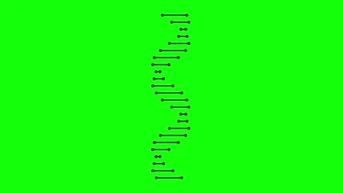 DNA Helix Animation on Green Screen, Futuristic Tech Bio Genetic Stock Footage 310949022