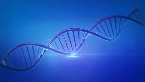 DNA Helix with Bio Particles on blue Background loop Stock-Footage 124307063