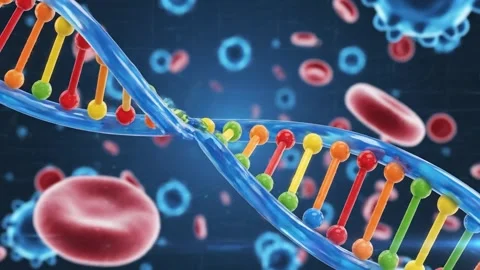 DNA Helix with Cells Background Stock Footage 324741188