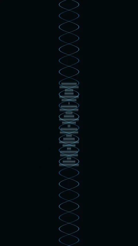 DNA Helix Chain Loop Dark Minimal Science Abstract Motion Background Stock Footage 345647562