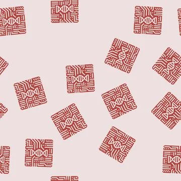 Dna helix circuit pattern glyph seamless pattern Illustrazione stock