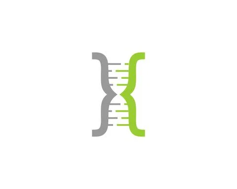 DNA Helix with code symbol logo Stock Illustration