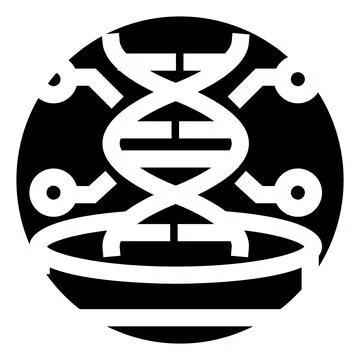 Dna helix connecting with circuit technology in biology 库存插图