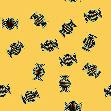 Dna helix cryptogenetics vector seamless pattern Stock Illustration