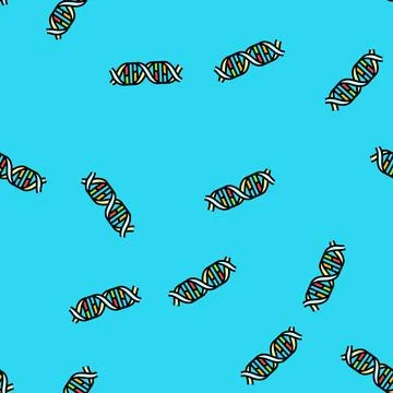 Dna helix genetic engineering vector seamless pattern 스톡 일러스트
