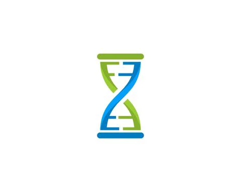 DNA Helix in hours glass shape logo Stock-Illustration