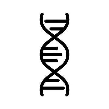 DNA Helix Icon in Simple Style Representing Genetic Information and Research 库存插图