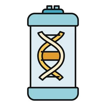 Dna helix inside laboratory research tube genetic engineering Stock Illustration