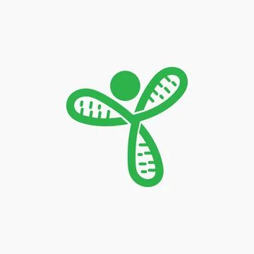 DNA helix logo template genetics design Stock Illustration