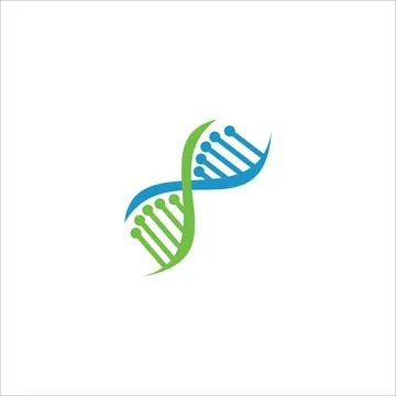 DNA helix logo template genetics design Stock Illustration
