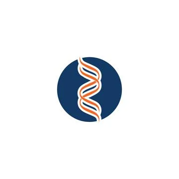 DNA helix logo template genetics design Stock Illustration