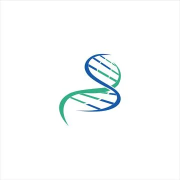 DNA helix logo template genetics design Stock Illustration