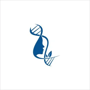 DNA helix logo template genetics design Stock Illustration