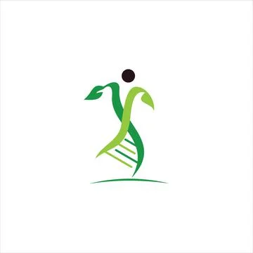DNA helix logo template genetics design Stock Illustration
