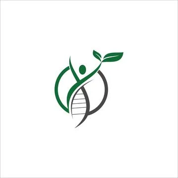 DNA helix logo template genetics design Stock Illustration