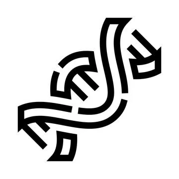 Dna helix molecule with arrows icon for genetics Illustrazione stock