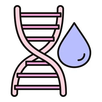 Dna helix molecule with blue liquid drop Illustrazione stock