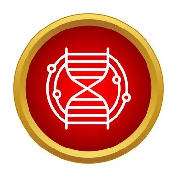 Dna helix molecule genetics icon red button 스톡 일러스트
