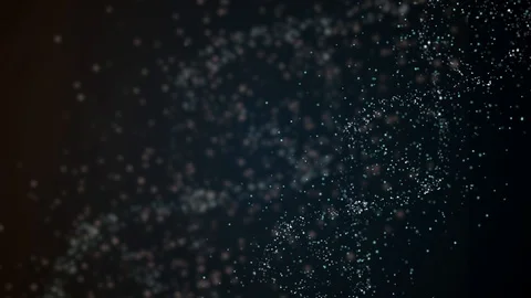 DNA helix strand made of particles with amino acid floating around on dark Stock Footage 122270264