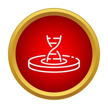 Dna helix structure appearing in scientific petri dish icon Illustrazione stock