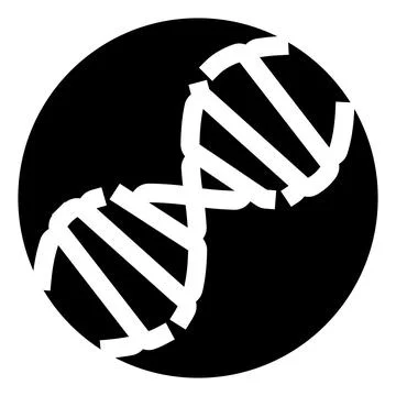 Dna helix structure in black circle icon Stock Illustration