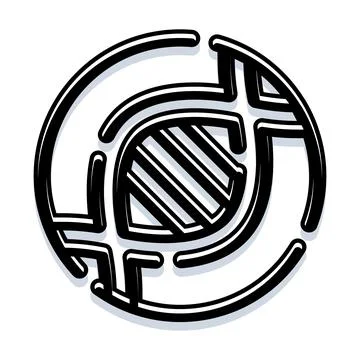Dna helix structure in circular science icon Illustrazione stock