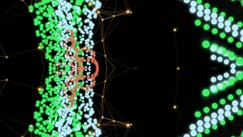 DNA Helix Structure with Colored Molecules. Video stock 330130977