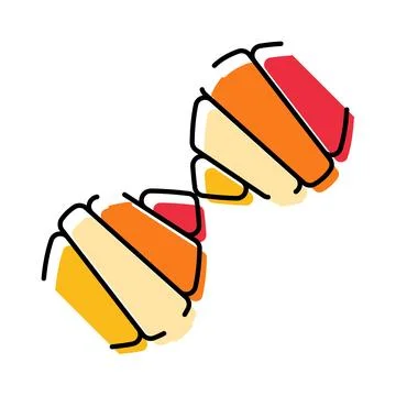 Dna helix structure connecting molecular biological elements Stock Illustration