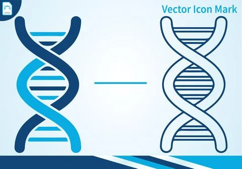 Dna helix structure icon set for science research designs. Stock Illustration
