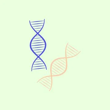 DNA Helix Structure Illustration. Hand Drawn Aesthetic Genetic Stockillustratie