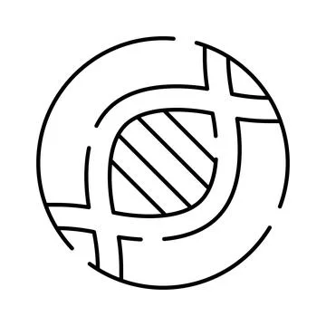 Dna helix structure inside circular frame line art イラスト素材