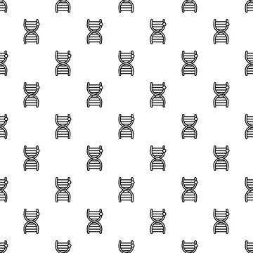 Dna helix structure pattern seamless repeating background Stock Illustration