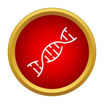 Dna helix structure in red circle icon 스톡 일러스트