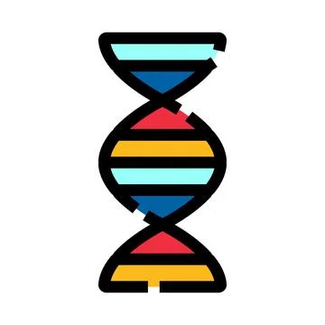 Dna helix structure in science and genetic research icon Stock Illustration