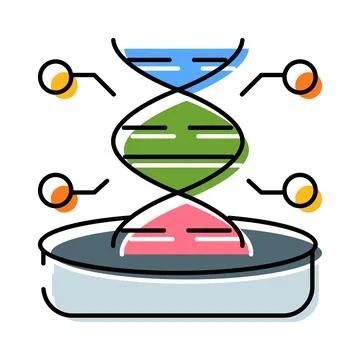 Dna helix structure in scientific research illustration Stock Illustration