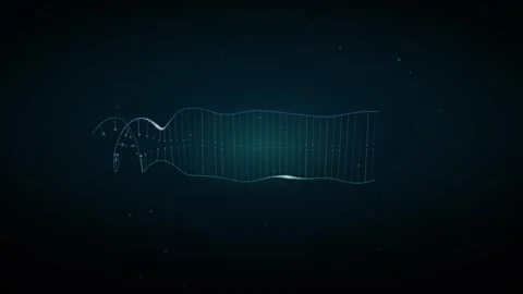 DNA Helix Unwind Loop - Blue Green Genetic Particle Backdrop Video stock 341955237