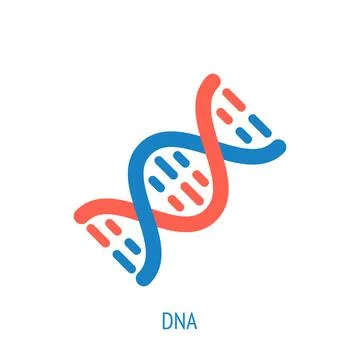 DNA helix. Vector flat icon. Molecule spiral with genetic code. Illustrazione stock