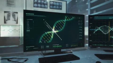 DNA Helix Visualization For Genetics Scientific Study At Bioengineering Lab Stock Footage 262503290