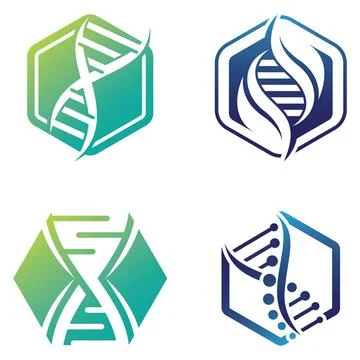 DNA hexagonal logo template vector icon design Stock Illustration