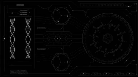 DNA hud interface none color 動画素材 77765513