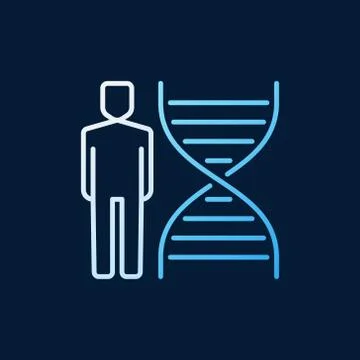 DNA with Human vector colored linear icon or logo element Stock Illustration