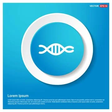 DNA icon Abstract Blue Web Sticker Button Illustrazione stock