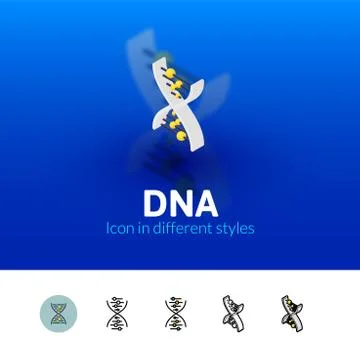 DNA icon in different style Stock Illustration