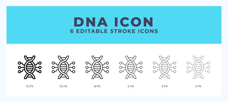 Dna icon. Editable stroke line icon vector illustration. Stock Illustration