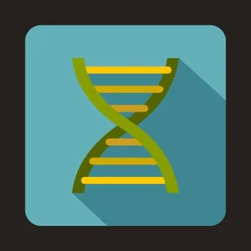 DNA icon in flat style 스톡 일러스트