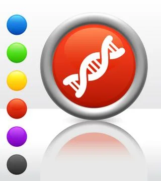 DNA Icon on Internet Button Stock Illustration