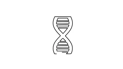 DNA icon isolated, black background, hd motion graphic animation Vidéo 314630322