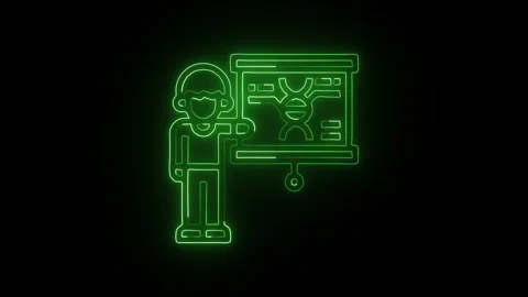 DNA Icon Isolated on Black Background Genetic Science Graphic Animation Vídeos de archivo 331736730