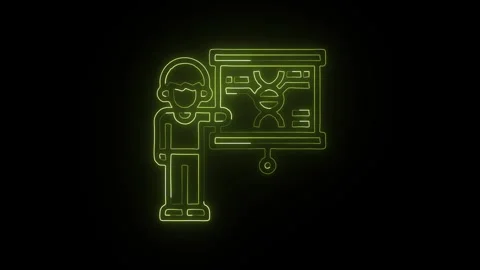 DNA Icon Isolated on Black Background Genetic Science Graphic Animation Stock-Footage 331736738