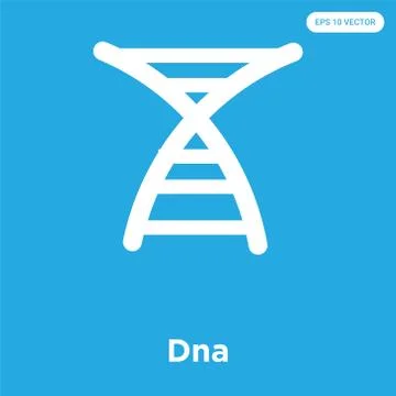 Dna icon isolated on blue background Illustrazione stock gratuita